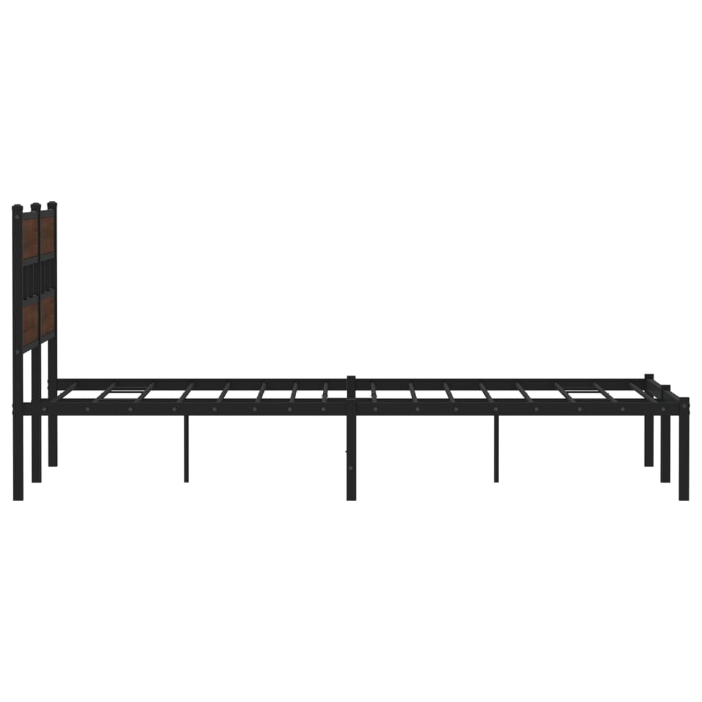 Bedframe met hoofdbord zonder matras bruin eiken 160x200 cm is nu te koop bij PeponiXL, paradijselijk wonen!