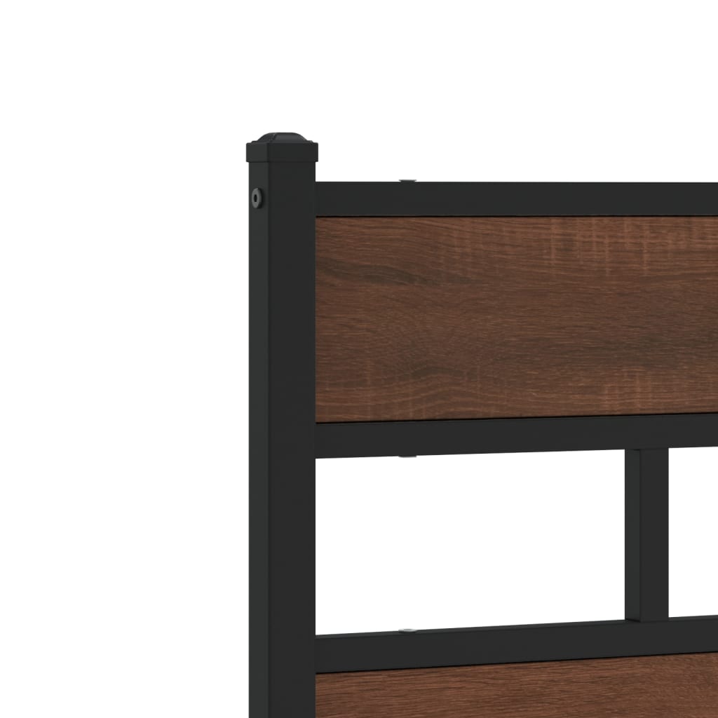 Bedframe met hoofdbord zonder matras bruin eiken 160x200 cm is nu te koop bij PeponiXL, paradijselijk wonen!