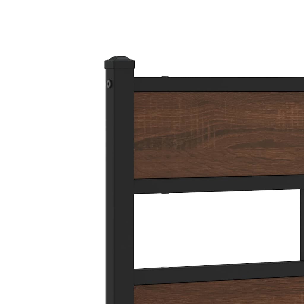 Bedframe met hoofdbord zonder matras bruin eiken 180x200 cm is nu te koop bij PeponiXL, paradijselijk wonen!