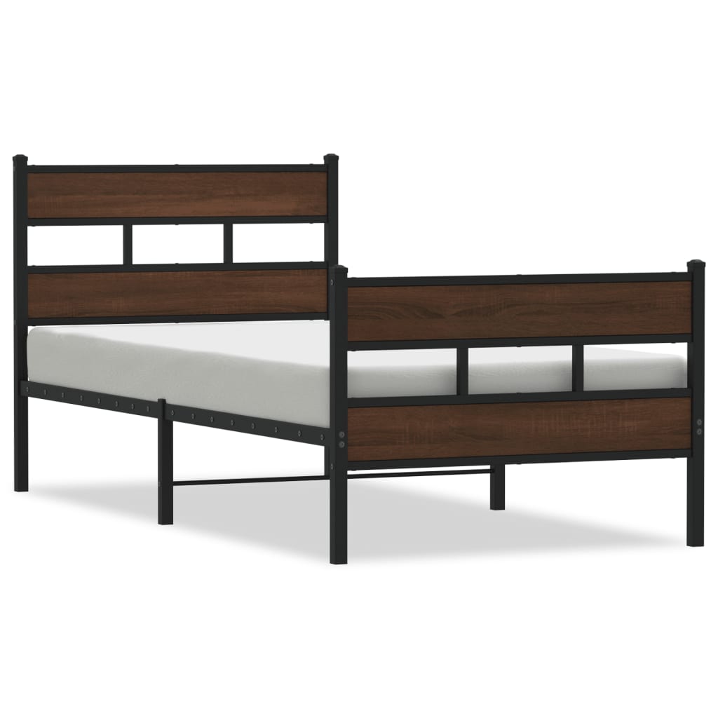 Bedframe met hoofdbord en voetbord zonder matras 90x190 cm is nu te koop bij PeponiXL, paradijselijk wonen!