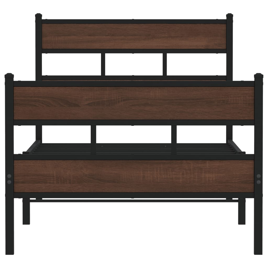 Bedframe met hoofdbord en voetbord zonder matras 90x190 cm is nu te koop bij PeponiXL, paradijselijk wonen!