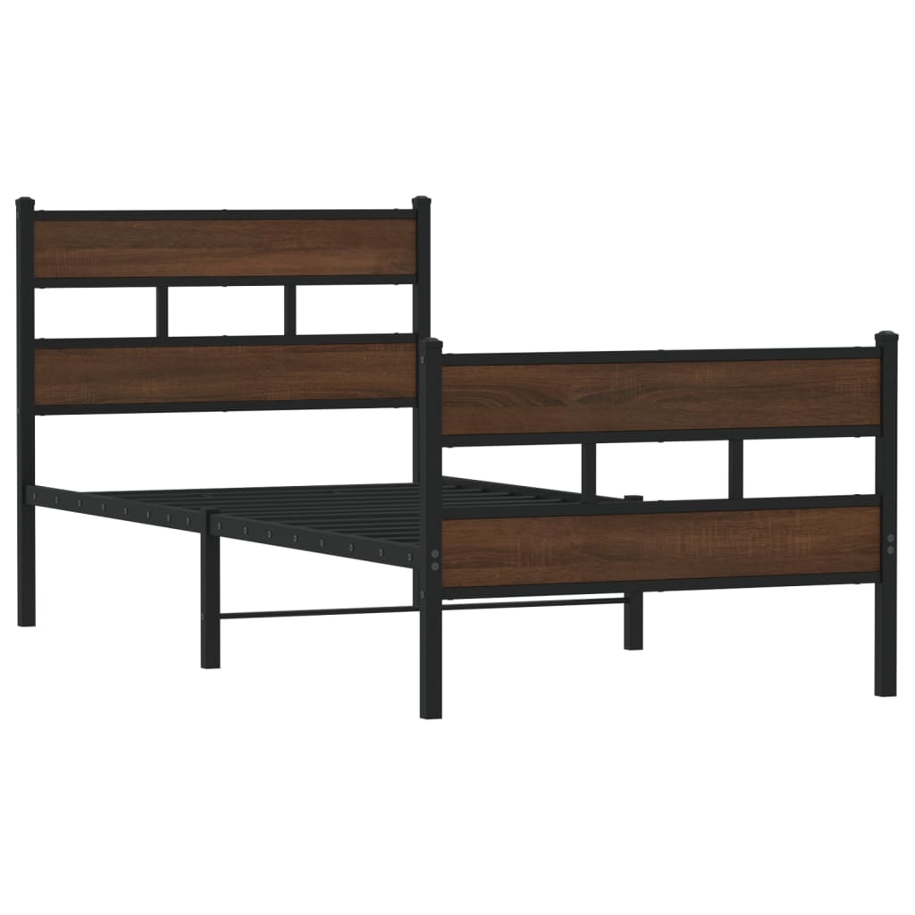 Bedframe met hoofdbord en voetbord zonder matras 90x200 cm is nu te koop bij PeponiXL, paradijselijk wonen!