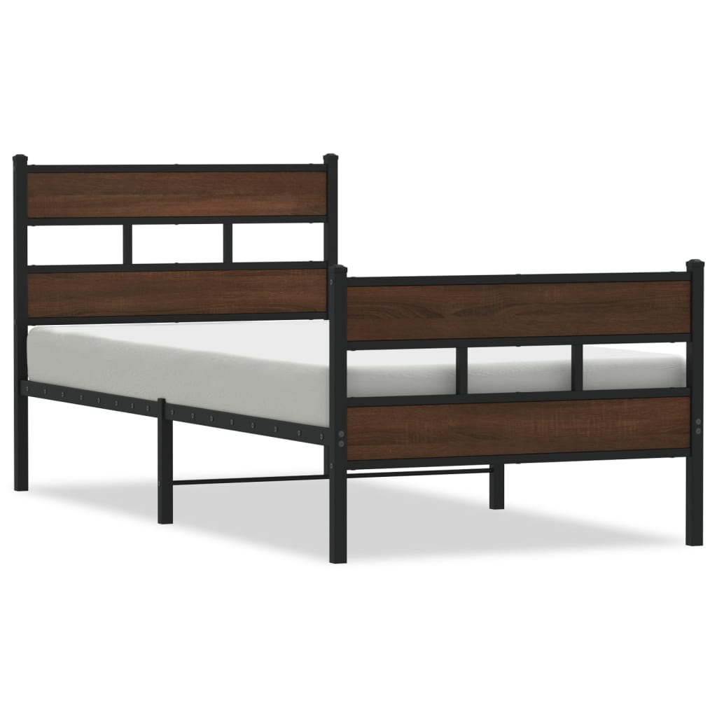 Bedframe met hoofdbord en voetbord zonder matras 100x190 cm is nu te koop bij PeponiXL, paradijselijk wonen!