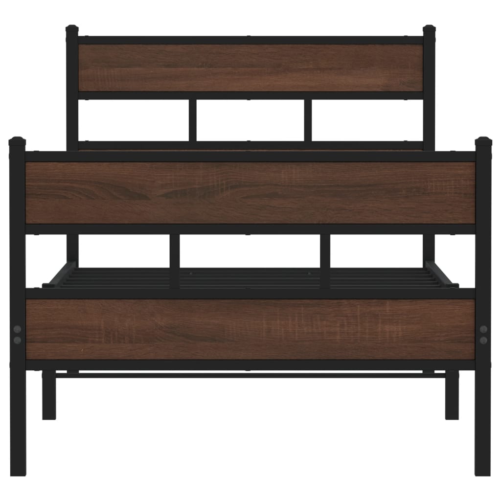 Bedframe met hoofdbord en voetbord zonder matras 100x200 cm is nu te koop bij PeponiXL, paradijselijk wonen!
