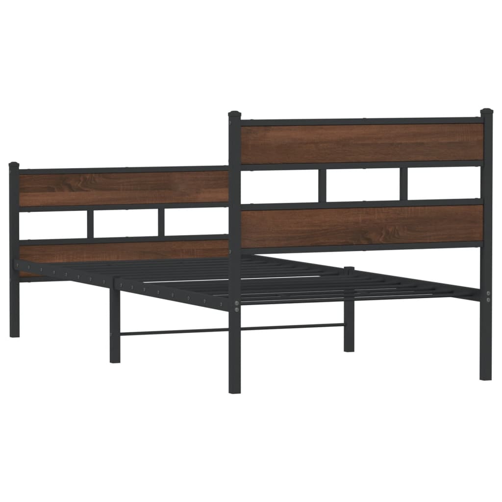 Bedframe met hoofdbord en voetbord zonder matras 100x200 cm is nu te koop bij PeponiXL, paradijselijk wonen!