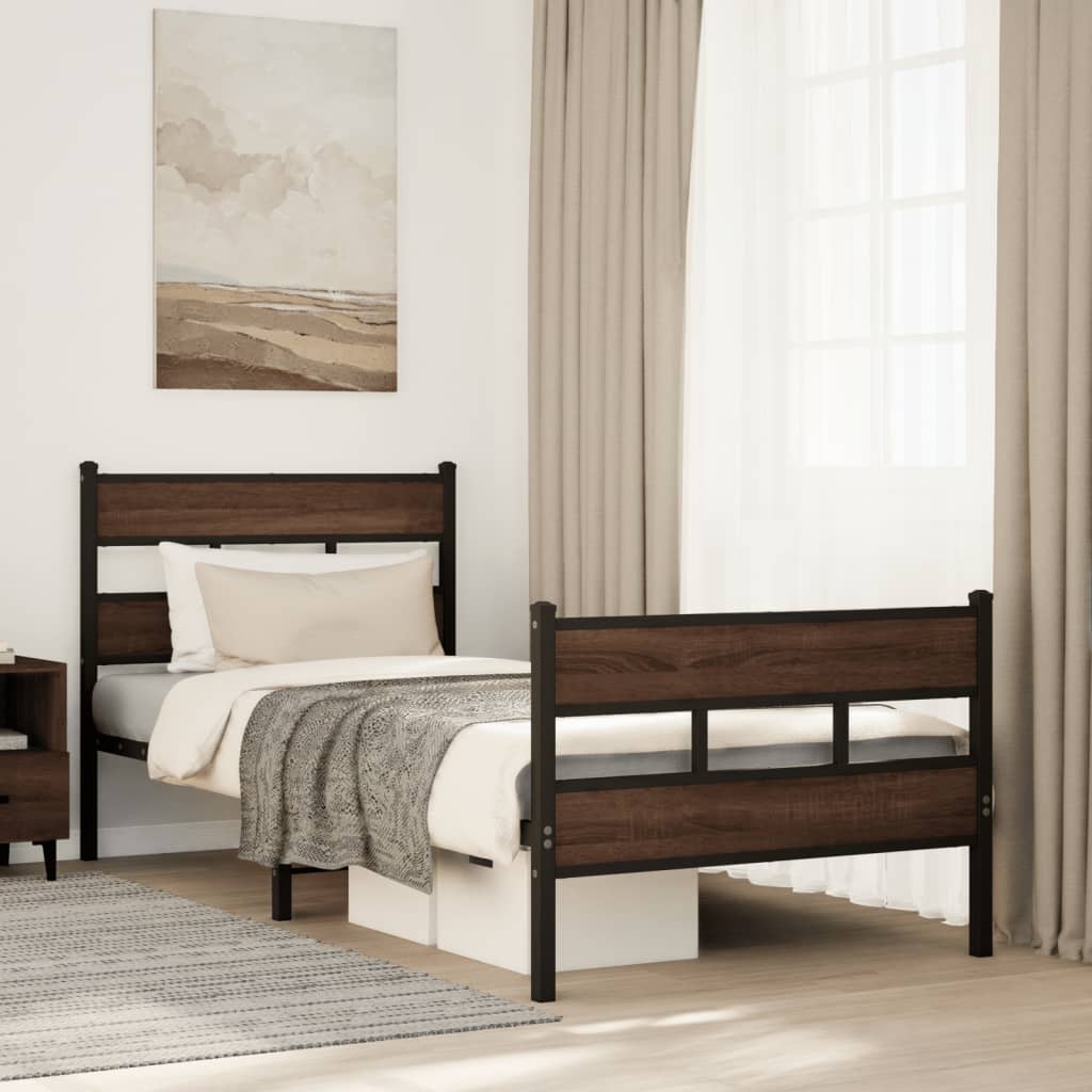 Bedframe met hoofdbord en voetbord zonder matras 107x203 cm is nu te koop bij PeponiXL, paradijselijk wonen!