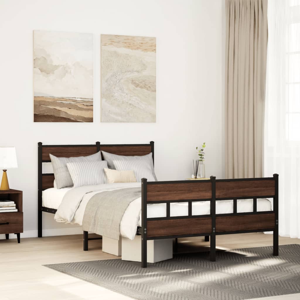 Bedframe met hoofdbord en voetbord zonder matras 120x190 cm is nu te koop bij PeponiXL, paradijselijk wonen!