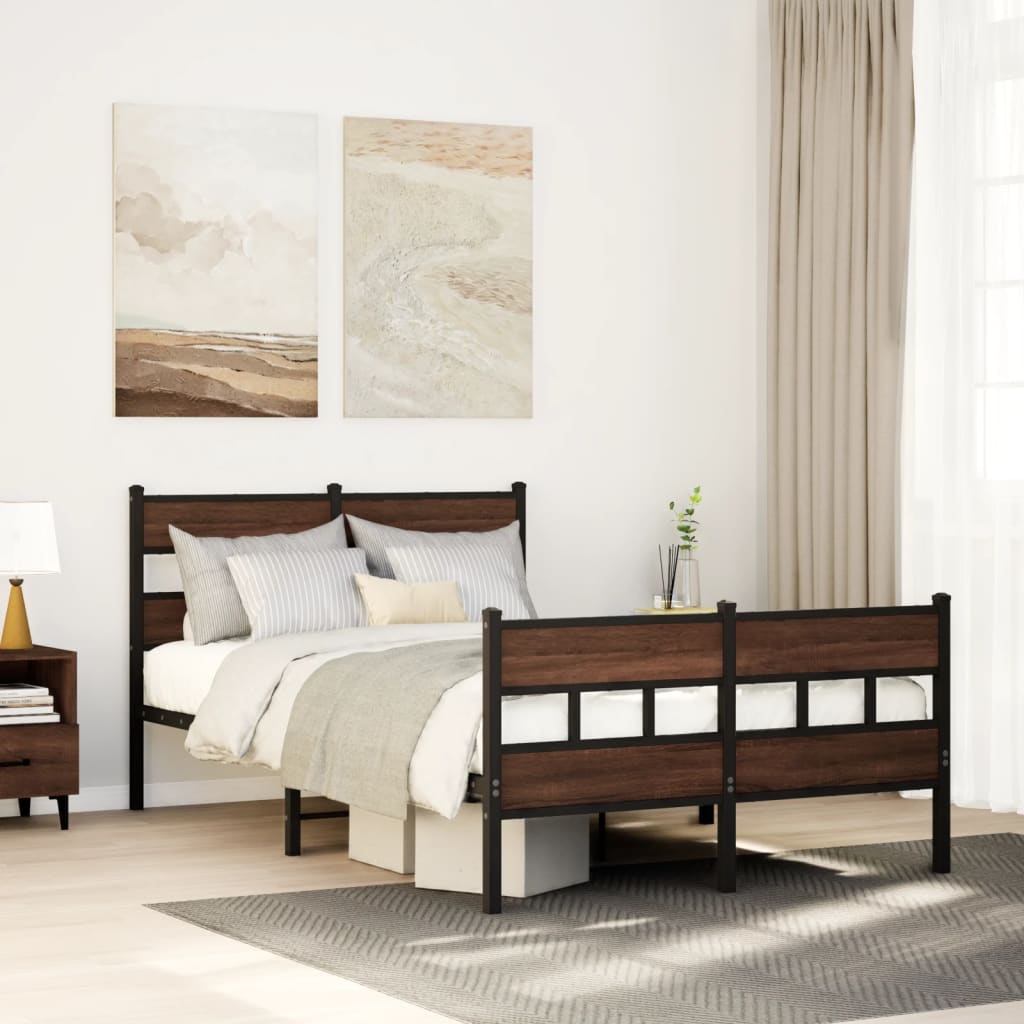 Bedframe met hoofdbord en voetbord zonder matras 120x200 cm is nu te koop bij PeponiXL, paradijselijk wonen!