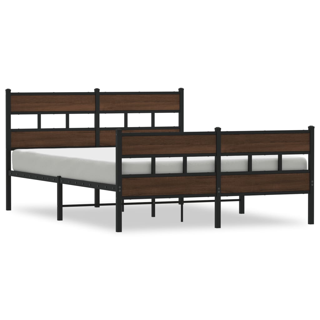 Bedframe met hoofdbord en voetbord zonder matras 140x190 cm is nu te koop bij PeponiXL, paradijselijk wonen!