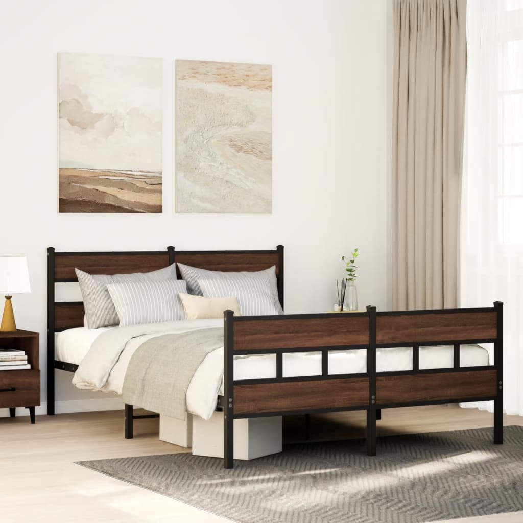 Bedframe met hoofdbord en voetbord zonder matras 140x190 cm is nu te koop bij PeponiXL, paradijselijk wonen!