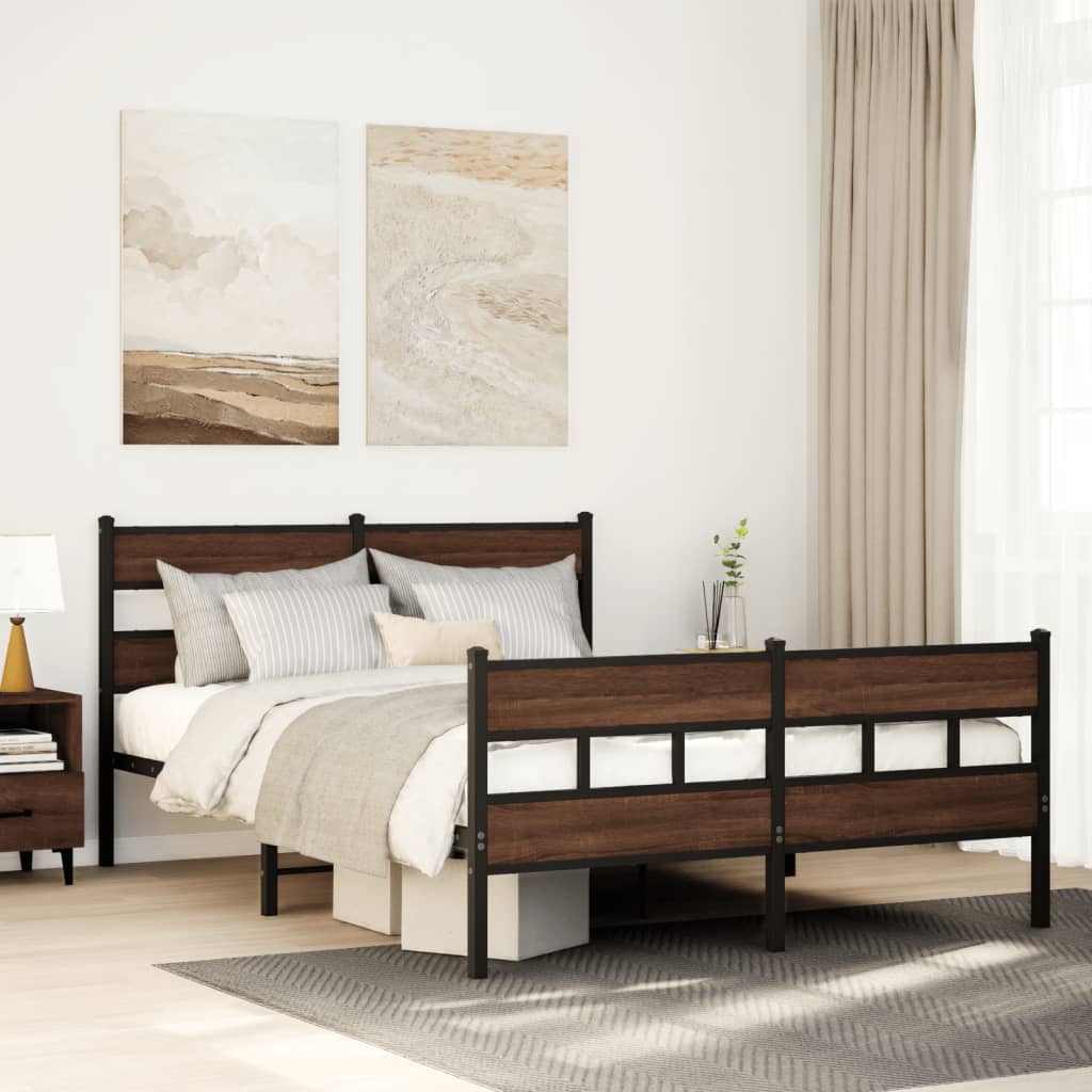 Bedframe met hoofdbord en voetbord zonder matras 140x200 cm is nu te koop bij PeponiXL, paradijselijk wonen!