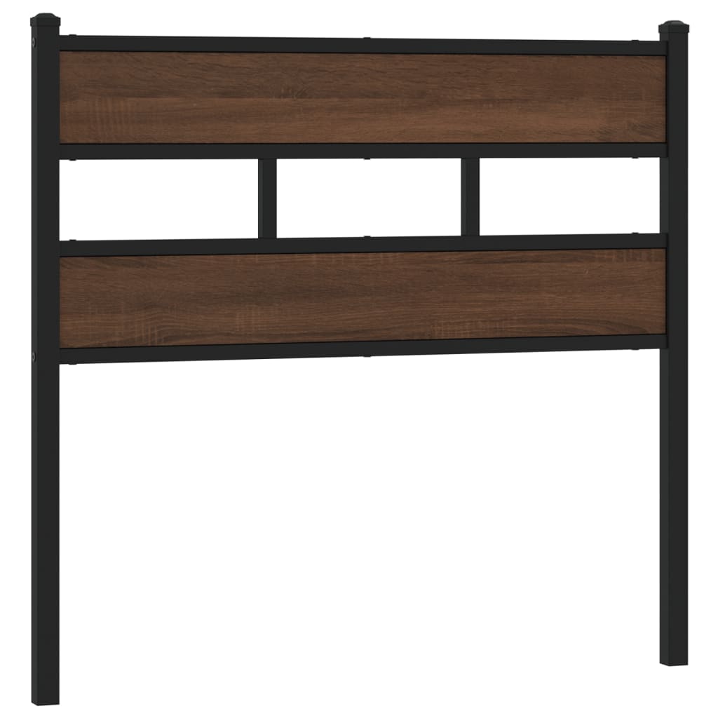Vervangend hoofdbord 75 cm bewerkt hout en staal bruin eikenkleurig is nu te koop bij PeponiXL, paradijselijk wonen!