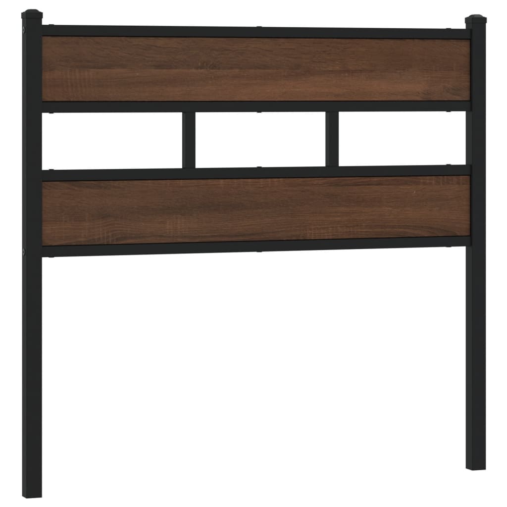 Vervangend hoofdbord 100 cm bewerkt hout en staal bruin eikenkleurig is nu te koop bij PeponiXL, paradijselijk wonen!