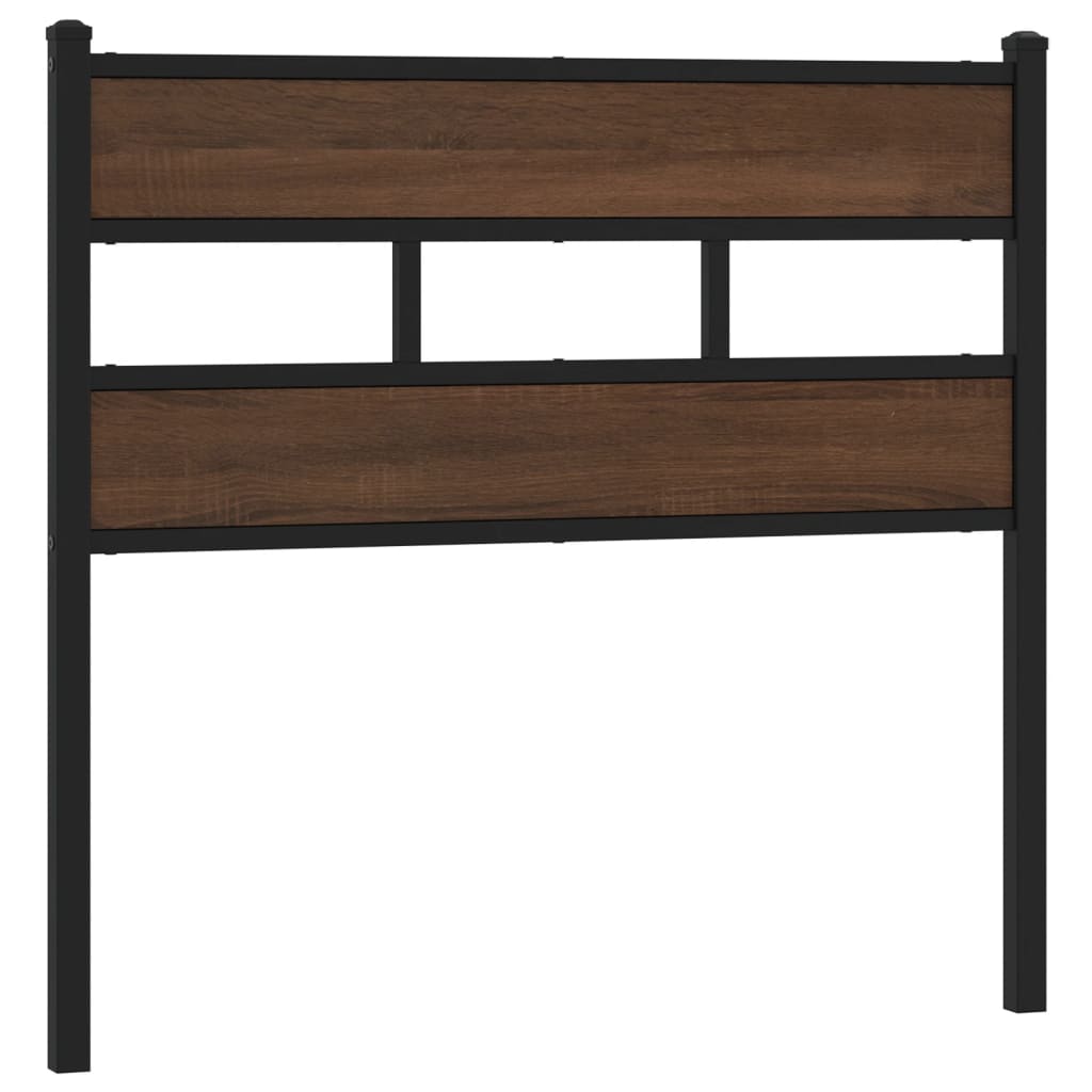 Vervangend hoofdbord 107 cm bewerkt hout en staal bruin eikenkleurig is nu te koop bij PeponiXL, paradijselijk wonen!