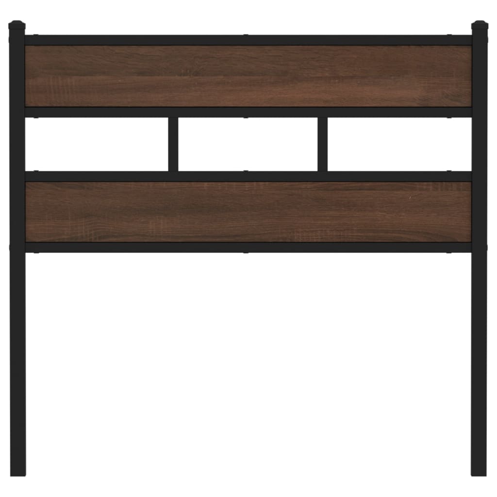 Vervangend hoofdbord 107 cm bewerkt hout en staal bruin eikenkleurig is nu te koop bij PeponiXL, paradijselijk wonen!