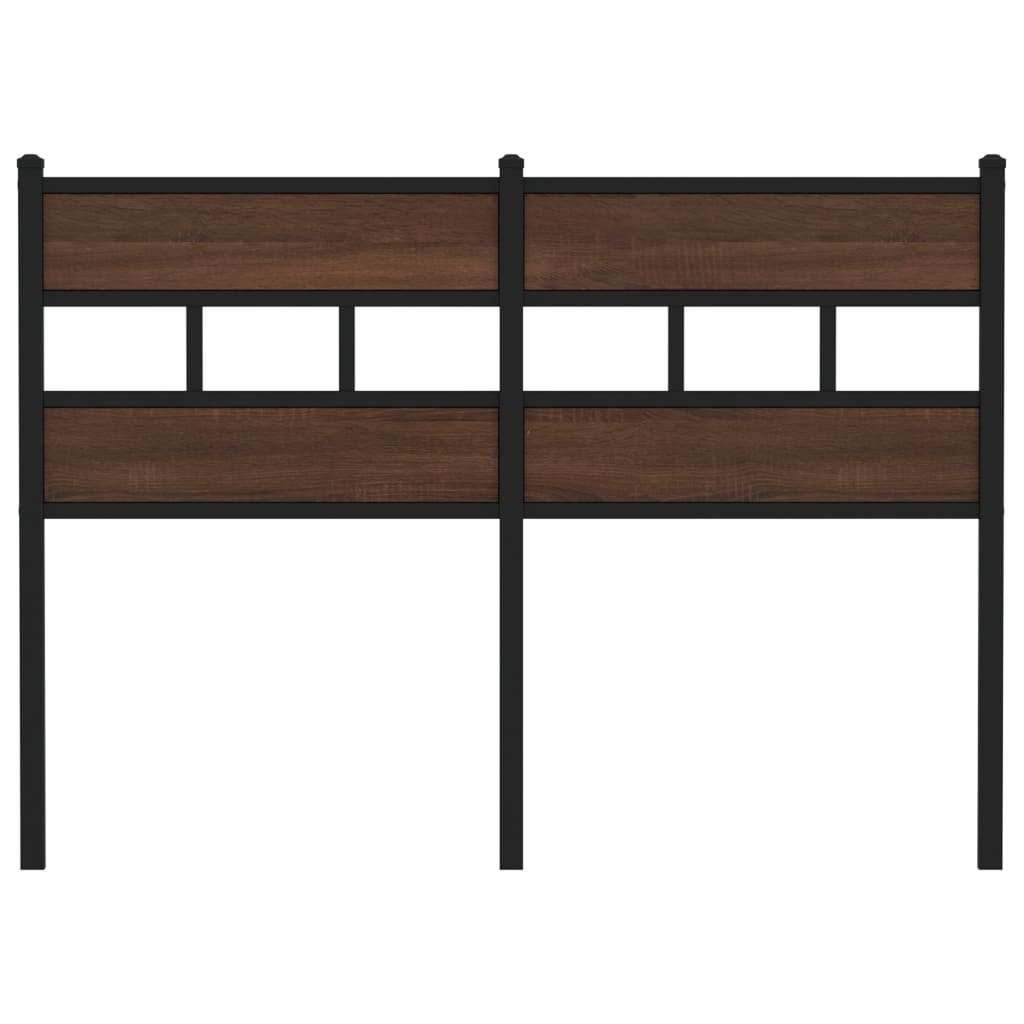 Vervangend hoofdbord 120 cm bewerkt hout en staal bruin eikenkleurig is nu te koop bij PeponiXL, paradijselijk wonen!