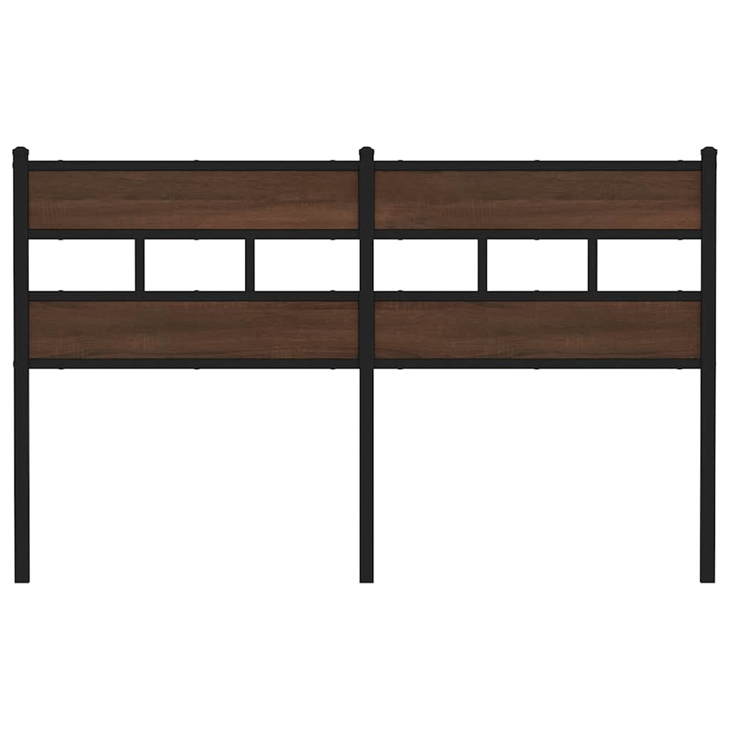 Vervangend hoofdbord 160 cm bewerkt hout en staal bruin eikenkleurig is nu te koop bij PeponiXL, paradijselijk wonen!