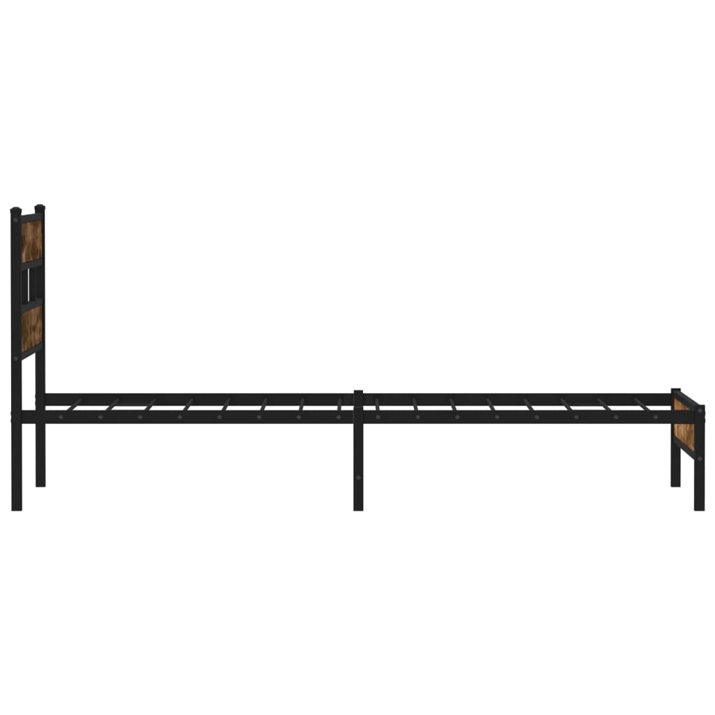 Bedframe met hoofdbord zonder matras sonoma eiken 90x190 cm is nu te koop bij PeponiXL, paradijselijk wonen!