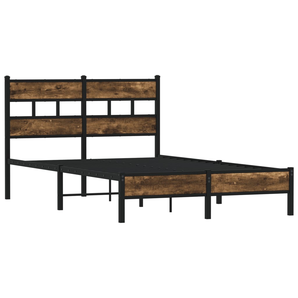 Bedframe met hoofdbord zonder matras sonoma eiken 120x190 cm is nu te koop bij PeponiXL, paradijselijk wonen!