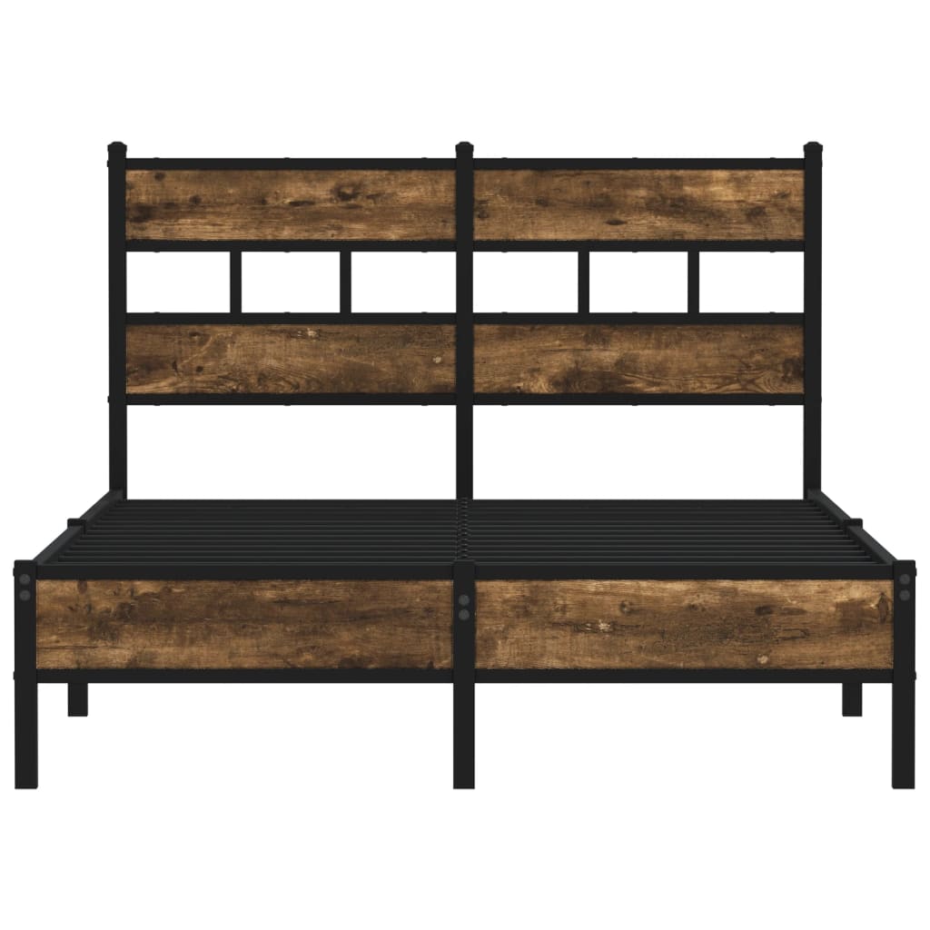 Bedframe met hoofdbord zonder matras sonoma eiken 120x190 cm is nu te koop bij PeponiXL, paradijselijk wonen!