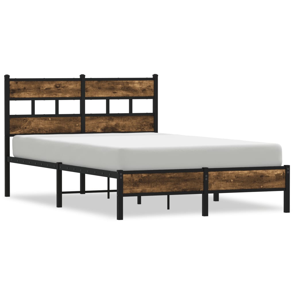 Bedframe met hoofdbord zonder matras sonoma eiken 120x200 cm is nu te koop bij PeponiXL, paradijselijk wonen!