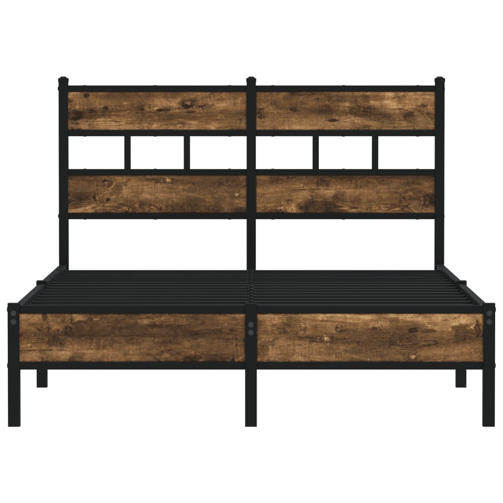 Bedframe met hoofdbord zonder matras sonoma eiken 120x200 cm is nu te koop bij PeponiXL, paradijselijk wonen!