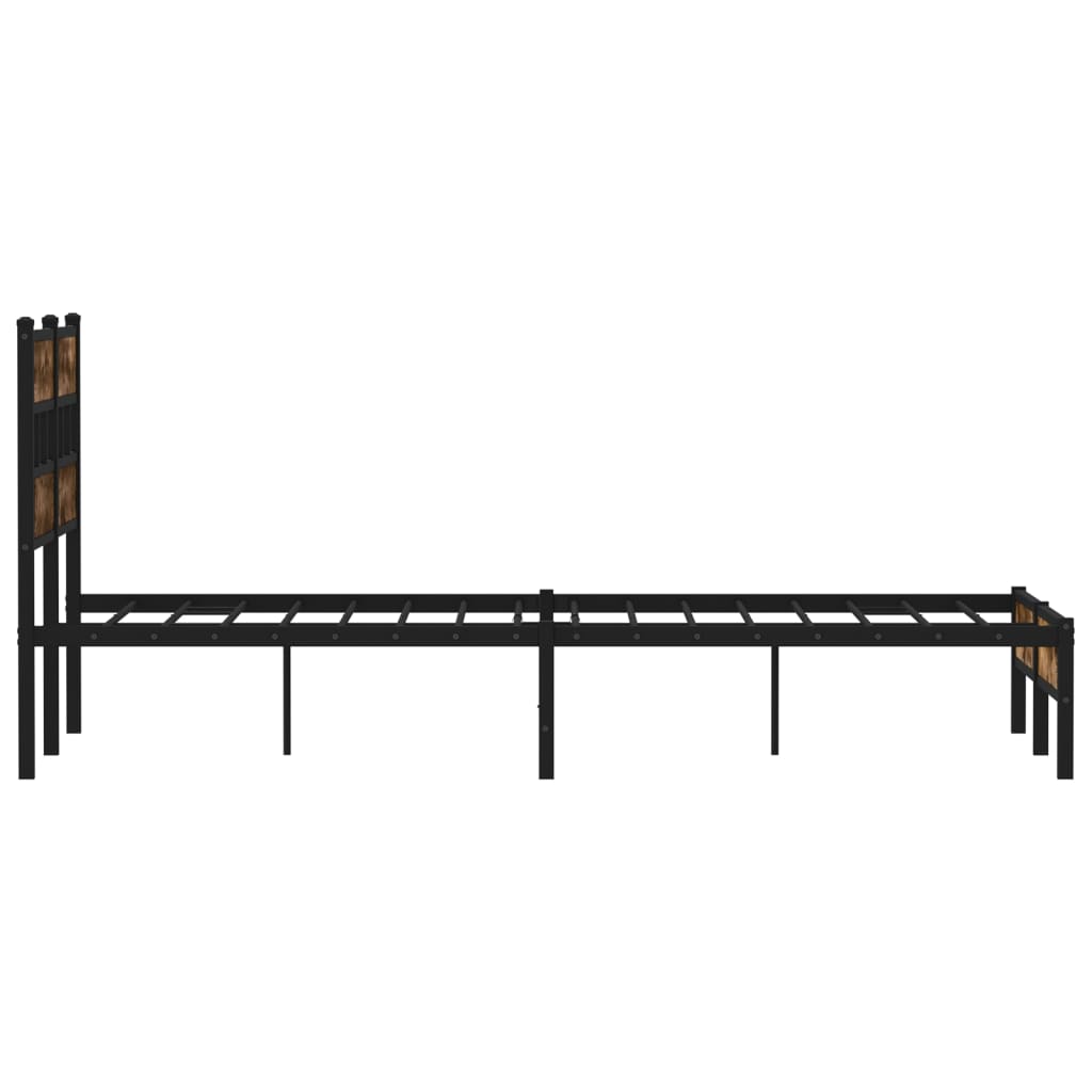 Bedframe met hoofdbord zonder matras sonoma eiken 120x200 cm is nu te koop bij PeponiXL, paradijselijk wonen!