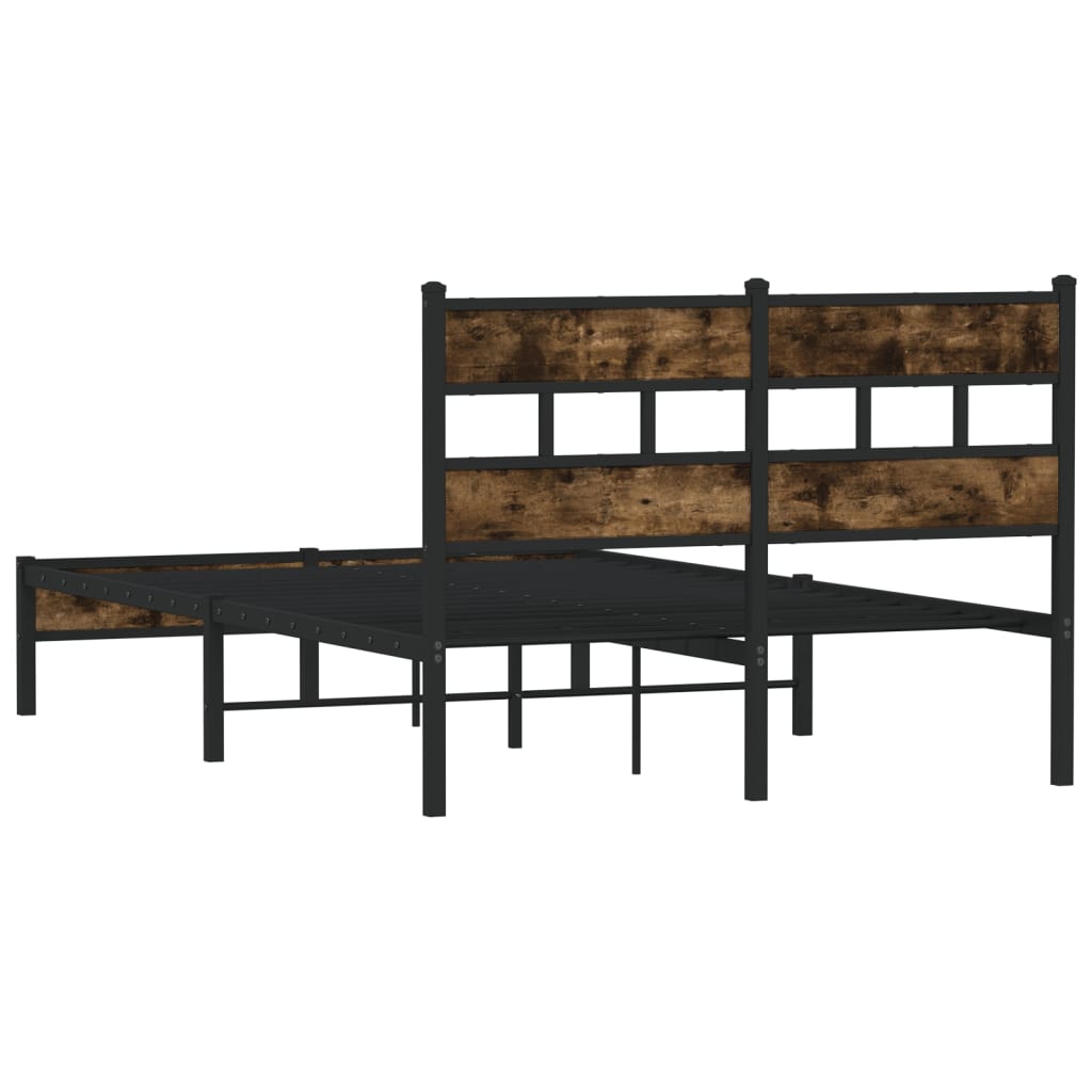 Bedframe met hoofdbord zonder matras sonoma eiken 120x200 cm is nu te koop bij PeponiXL, paradijselijk wonen!