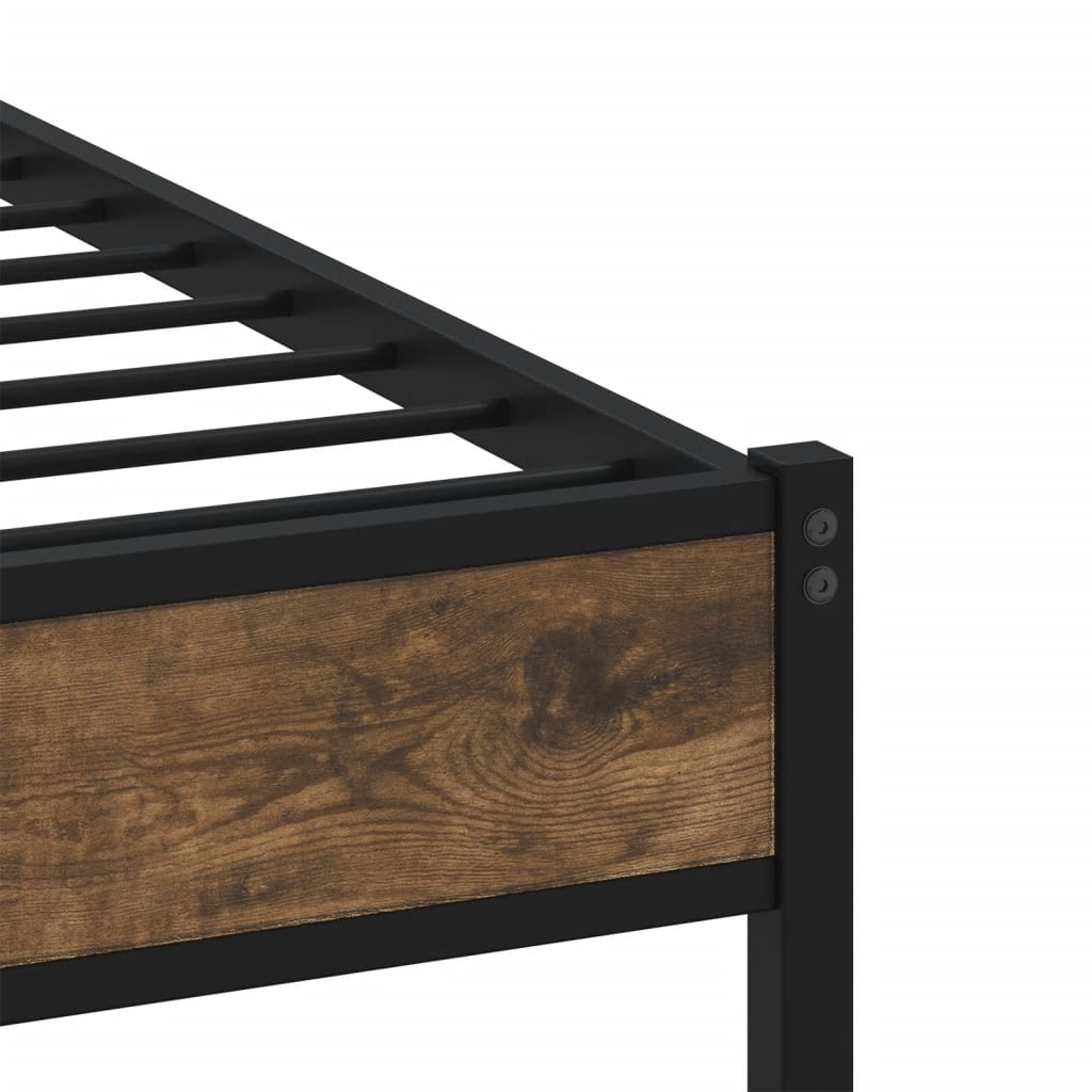 Bedframe met hoofdbord zonder matras sonoma eiken 120x200 cm is nu te koop bij PeponiXL, paradijselijk wonen!