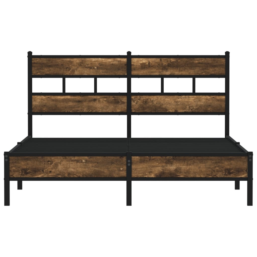 Bedframe met hoofdbord zonder matras sonoma eiken 140x190 cm is nu te koop bij PeponiXL, paradijselijk wonen!