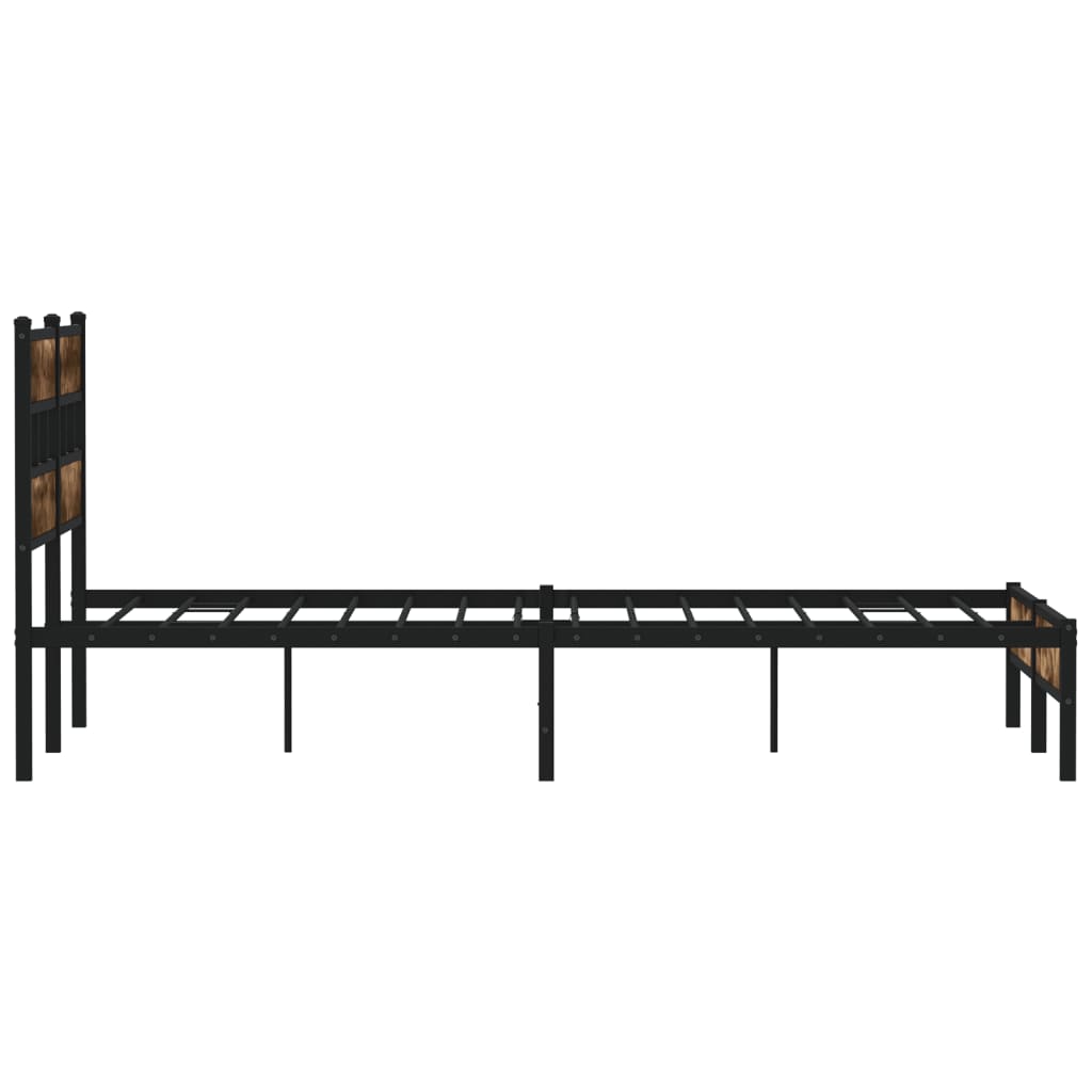 Bedframe met hoofdbord zonder matras sonoma eiken 140x200 cm is nu te koop bij PeponiXL, paradijselijk wonen!