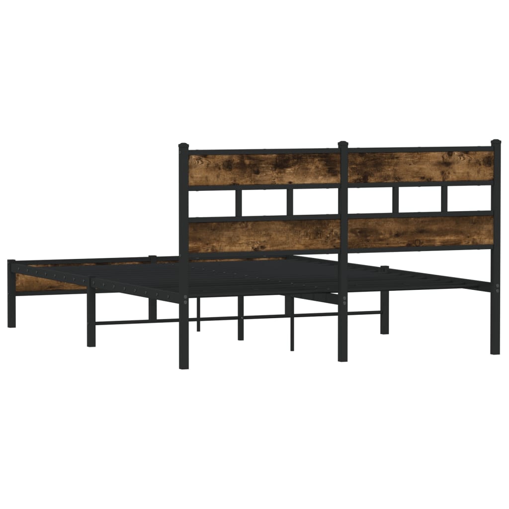Bedframe met hoofdbord zonder matras sonoma eiken 140x200 cm is nu te koop bij PeponiXL, paradijselijk wonen!