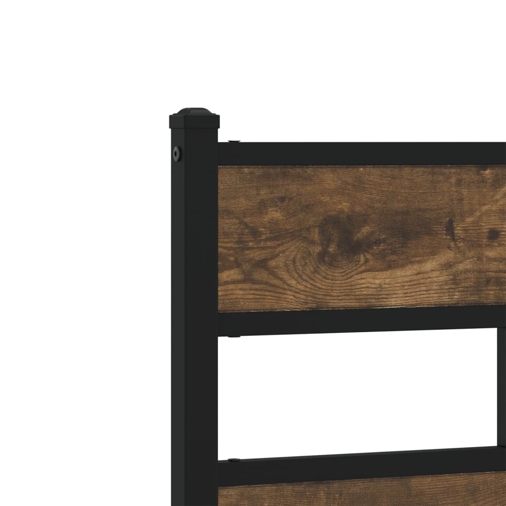 Bedframe met hoofdbord zonder matras sonoma eiken 140x200 cm is nu te koop bij PeponiXL, paradijselijk wonen!