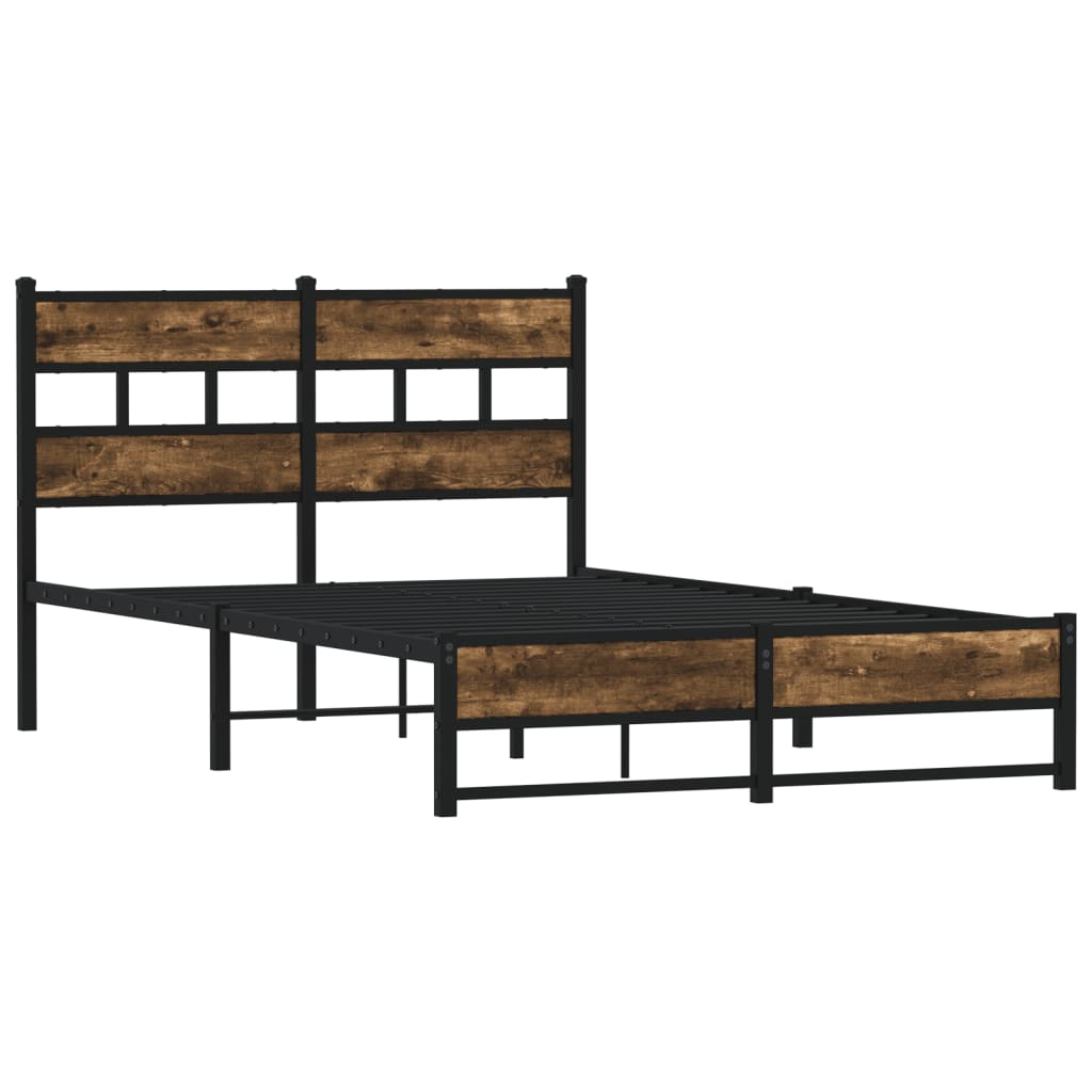 Bedframe zonder matras metaal gerookt eikenkleurig 120x200 cm is nu te koop bij PeponiXL, paradijselijk wonen!