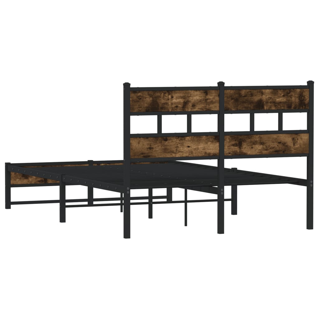 Bedframe zonder matras metaal gerookt eikenkleurig 120x200 cm is nu te koop bij PeponiXL, paradijselijk wonen!