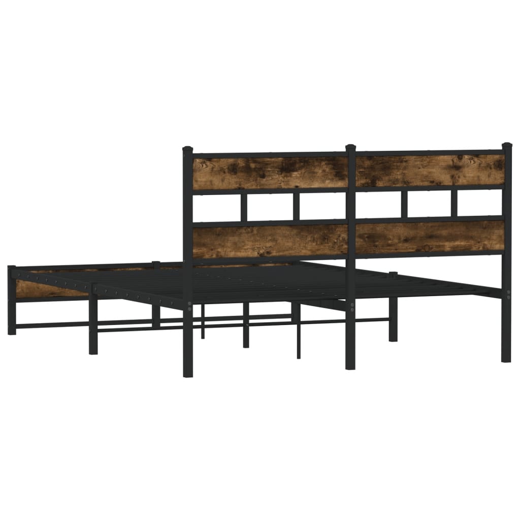 Bedframe zonder matras metaal gerookt eikenkleurig 150x200 cm is nu te koop bij PeponiXL, paradijselijk wonen!