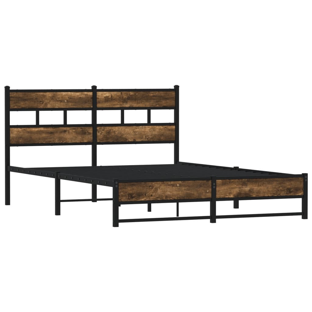 Bedframe zonder matras metaal gerookt eikenkleurig 160x200 cm is nu te koop bij PeponiXL, paradijselijk wonen!