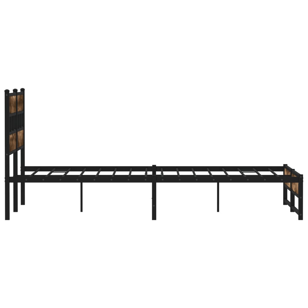 Bedframe zonder matras metaal gerookt eikenkleurig 160x200 cm is nu te koop bij PeponiXL, paradijselijk wonen!
