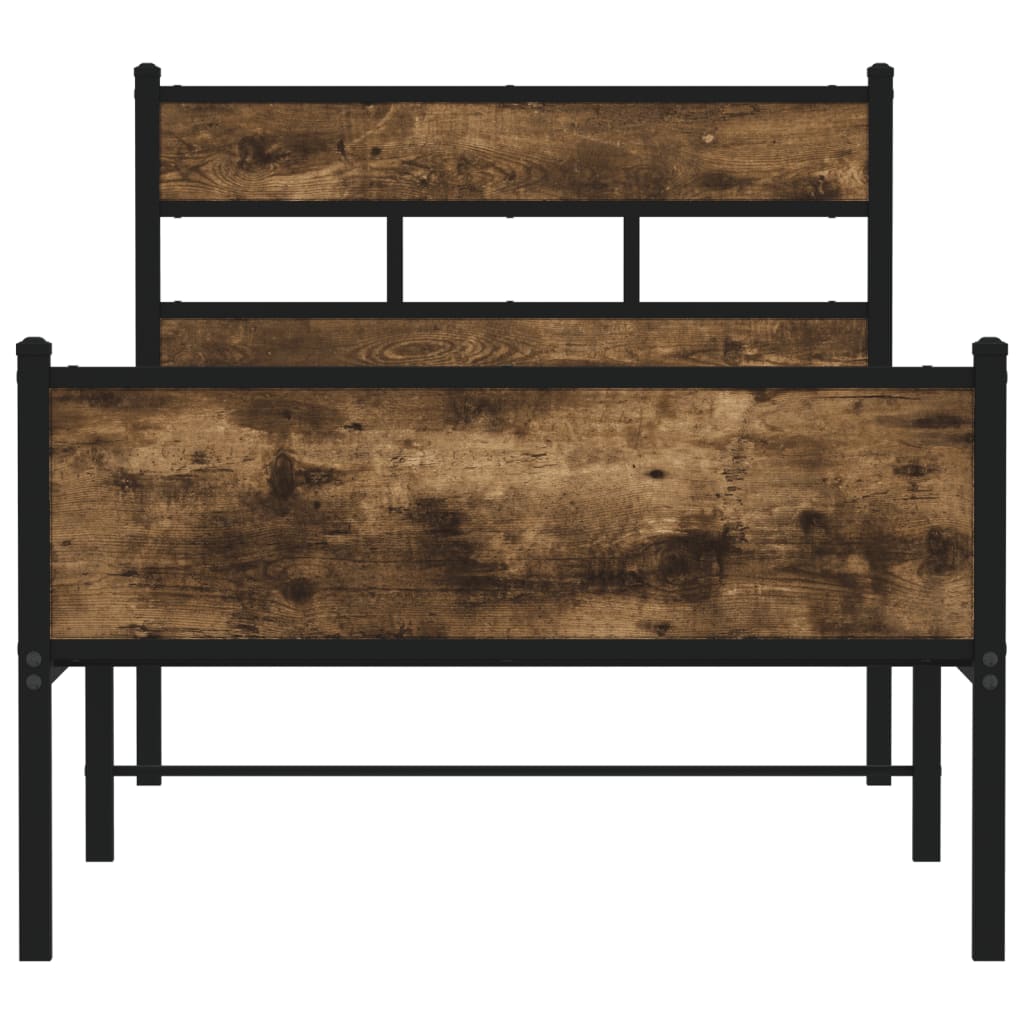 Bedframe zonder matras hout gerookt eikenkleurig 80x200 cm is nu te koop bij PeponiXL, paradijselijk wonen!