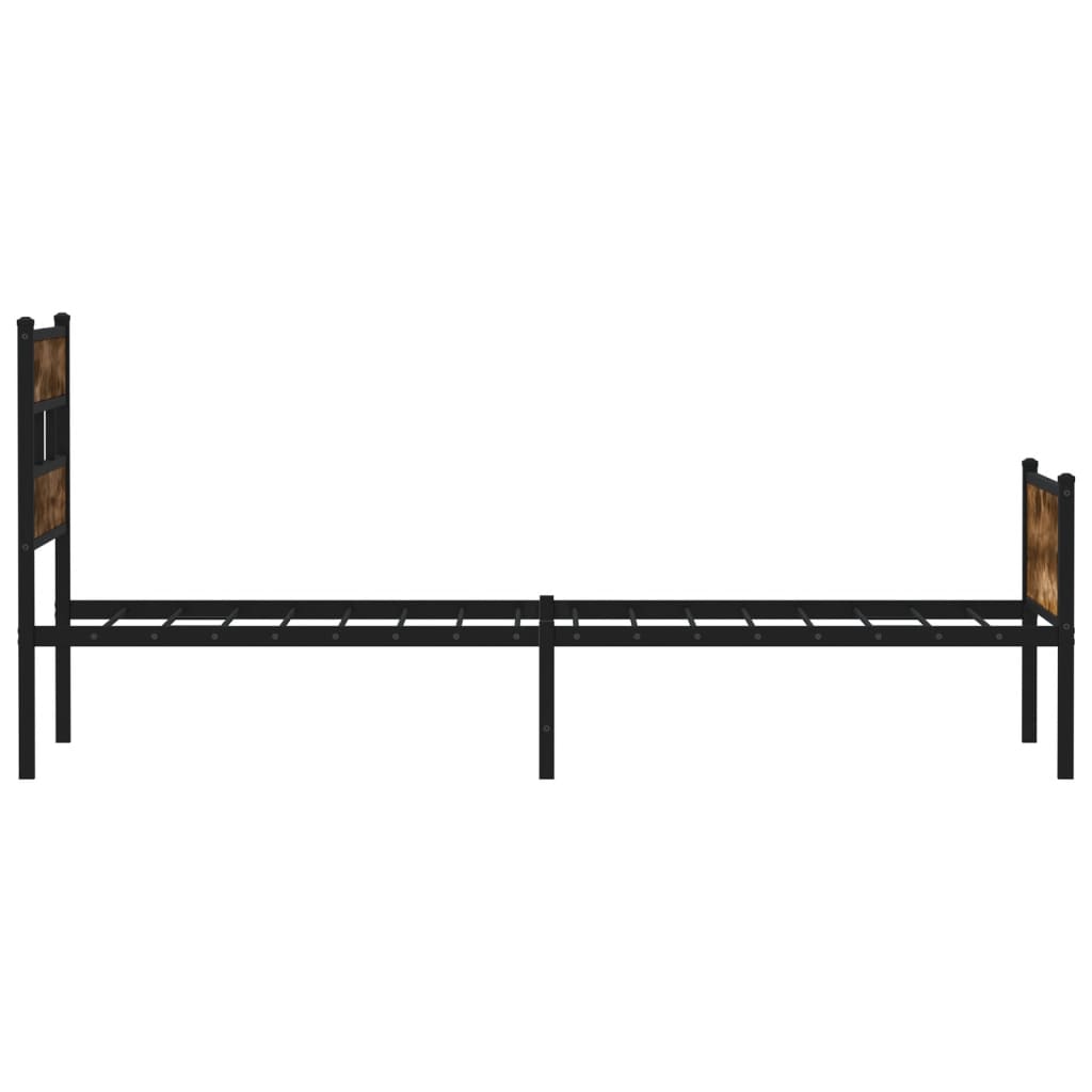 Bedframe zonder matras hout gerookt eikenkleurig 80x200 cm is nu te koop bij PeponiXL, paradijselijk wonen!