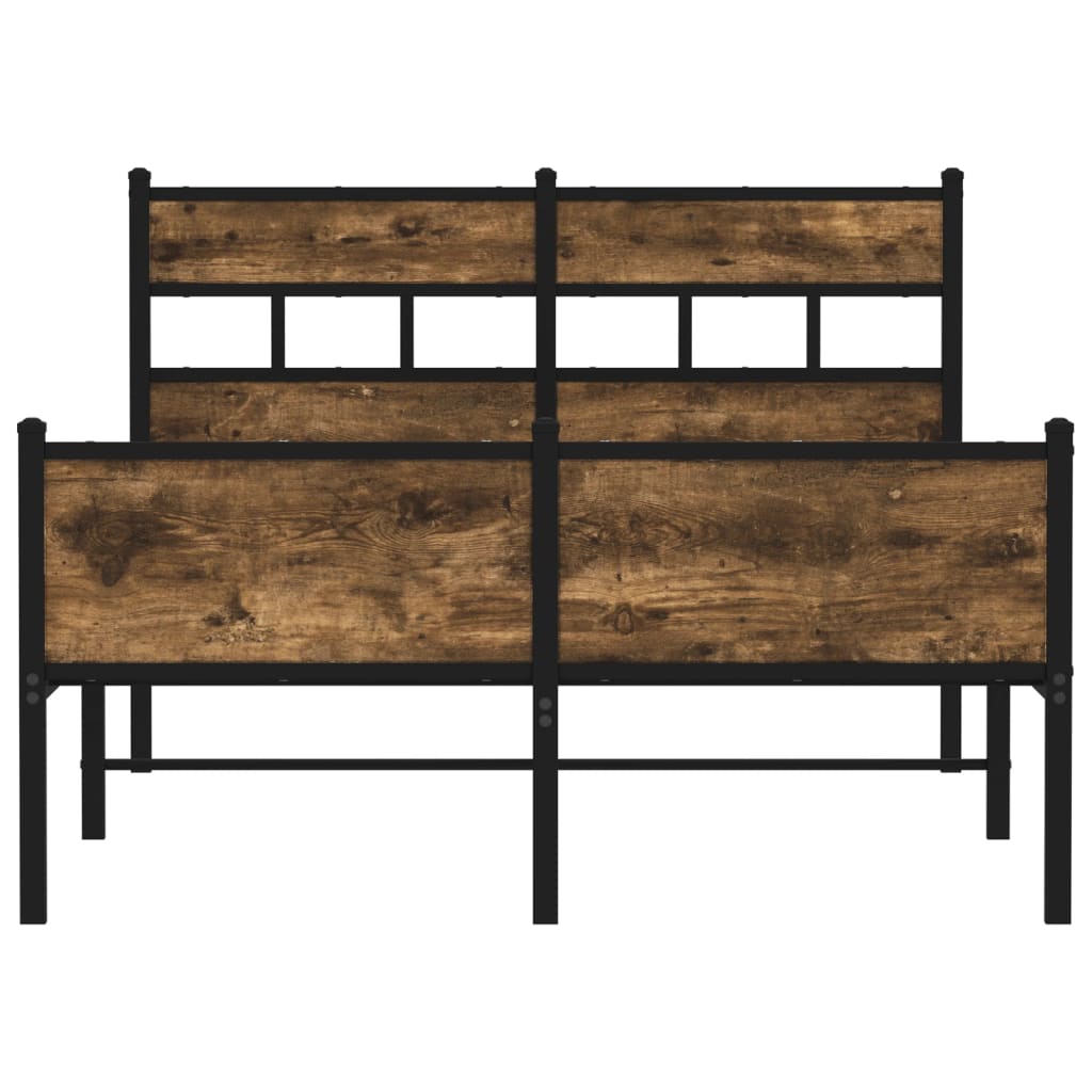 Bedframe zonder matras hout gerookt eikenkleurig 120x190 cm is nu te koop bij PeponiXL, paradijselijk wonen!