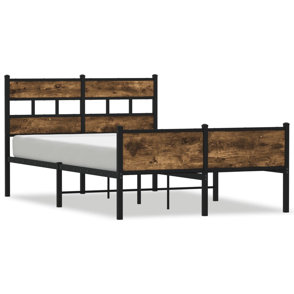 Bedframe zonder matras hout gerookt eikenkleurig 120x200 cm is nu te koop bij PeponiXL, paradijselijk wonen!