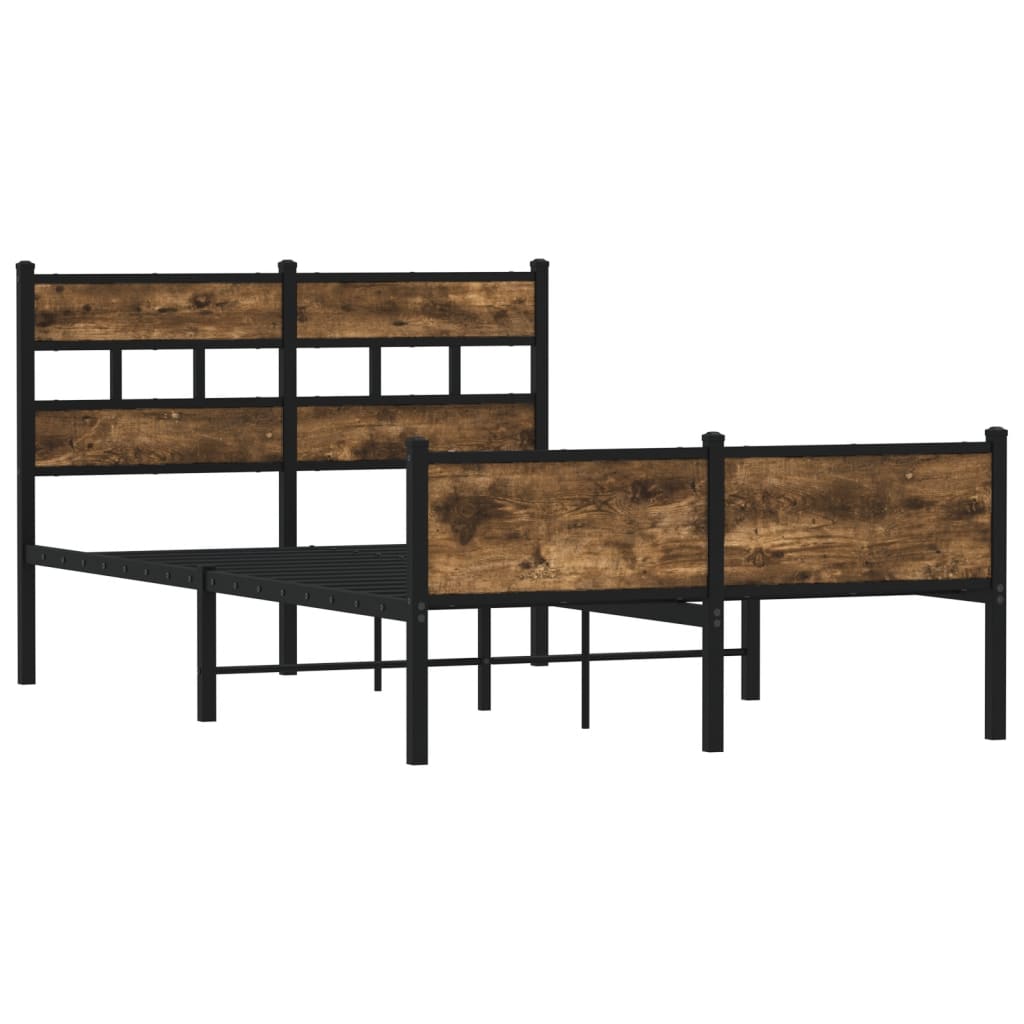 Bedframe zonder matras hout gerookt eikenkleurig 120x200 cm is nu te koop bij PeponiXL, paradijselijk wonen!
