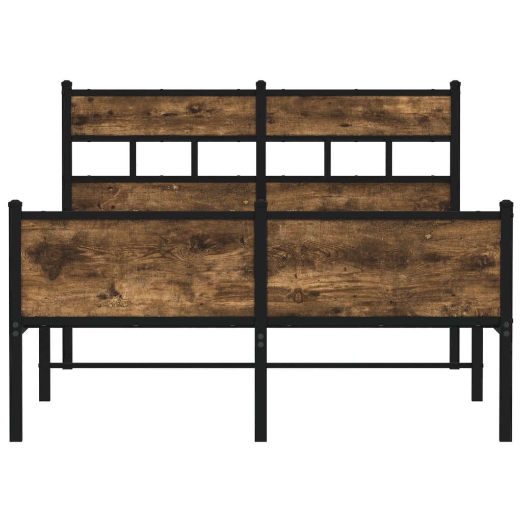 Bedframe zonder matras hout gerookt eikenkleurig 120x200 cm is nu te koop bij PeponiXL, paradijselijk wonen!