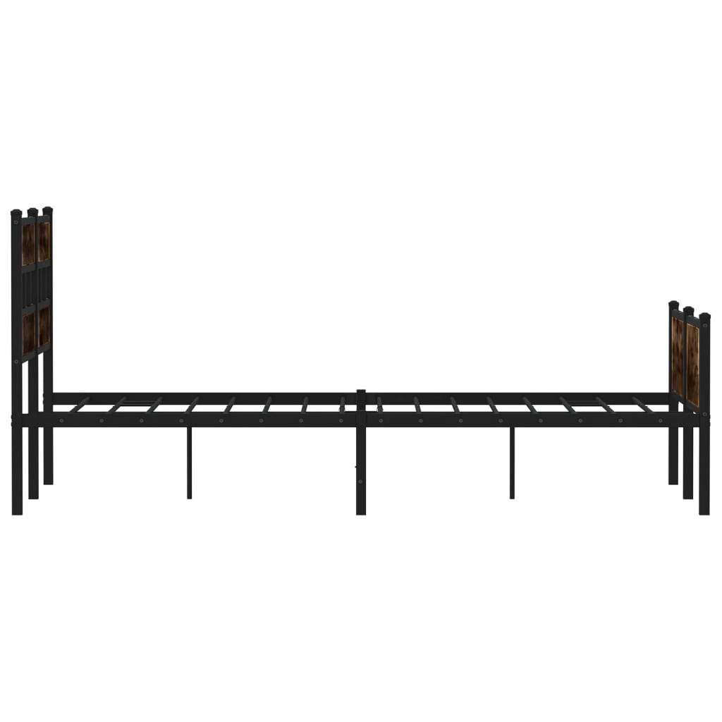 Bedframe zonder matras hout gerookt eikenkleurig 120x200 cm is nu te koop bij PeponiXL, paradijselijk wonen!