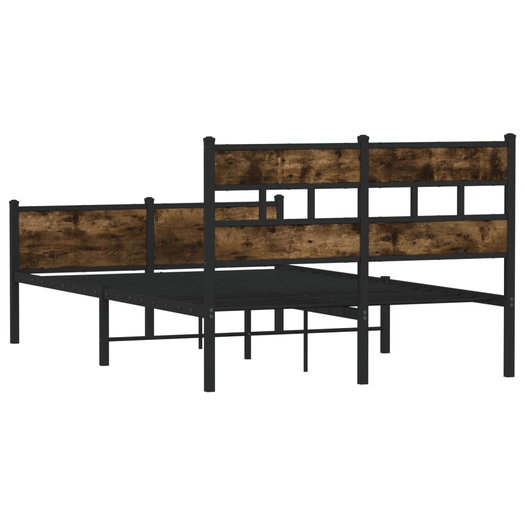 Bedframe zonder matras hout gerookt eikenkleurig 120x200 cm is nu te koop bij PeponiXL, paradijselijk wonen!