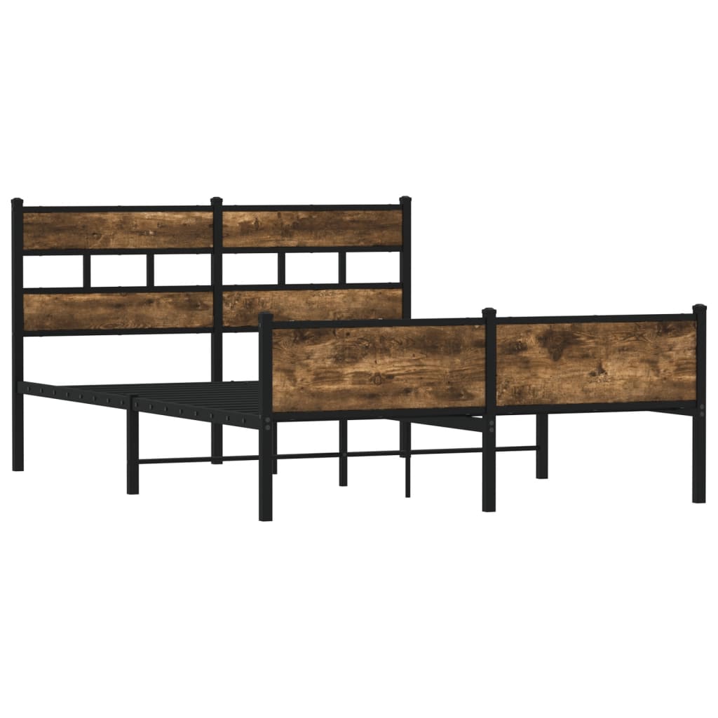 Bedframe zonder matras hout gerookt eikenkleurig 140x190 cm is nu te koop bij PeponiXL, paradijselijk wonen!
