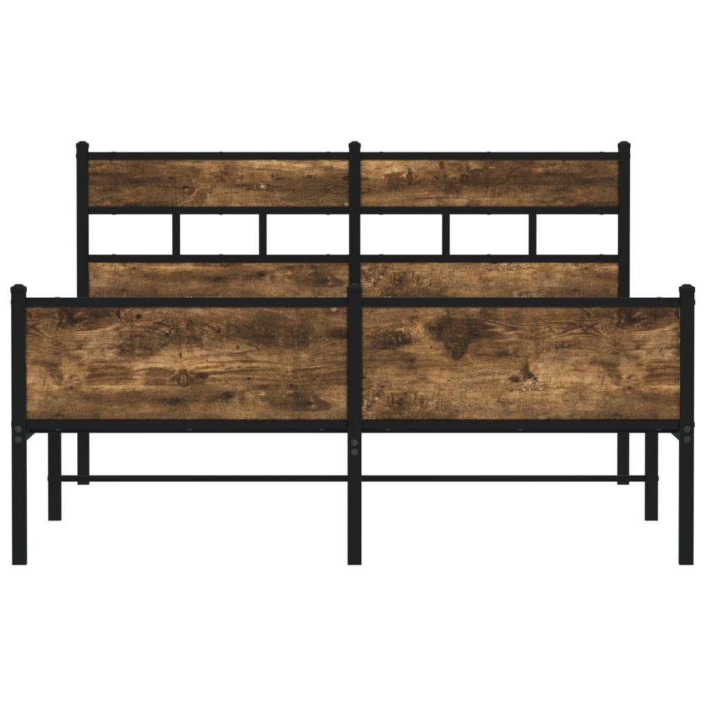 Bedframe zonder matras hout gerookt eikenkleurig 140x190 cm is nu te koop bij PeponiXL, paradijselijk wonen!
