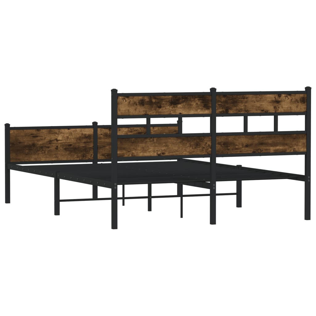Bedframe zonder matras hout gerookt eikenkleurig 140x190 cm is nu te koop bij PeponiXL, paradijselijk wonen!
