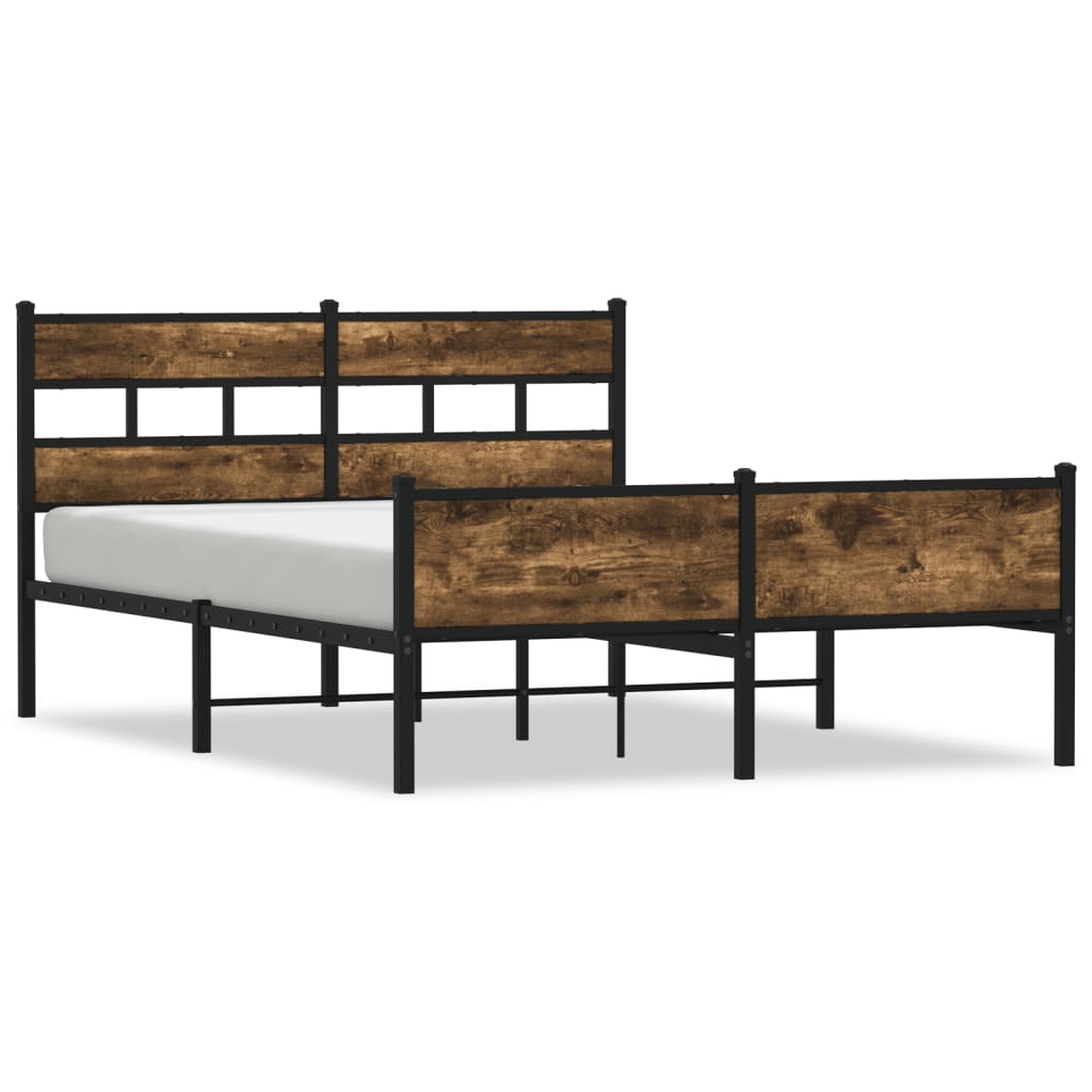 Bedframe zonder matras hout gerookt eikenkleurig 140x200 cm is nu te koop bij PeponiXL, paradijselijk wonen!